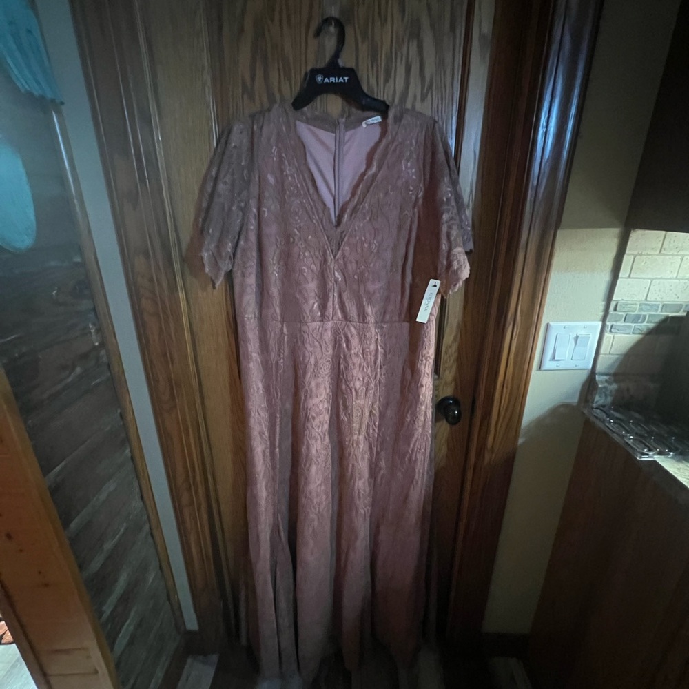 Kiyonna Lace Dress in Mauve